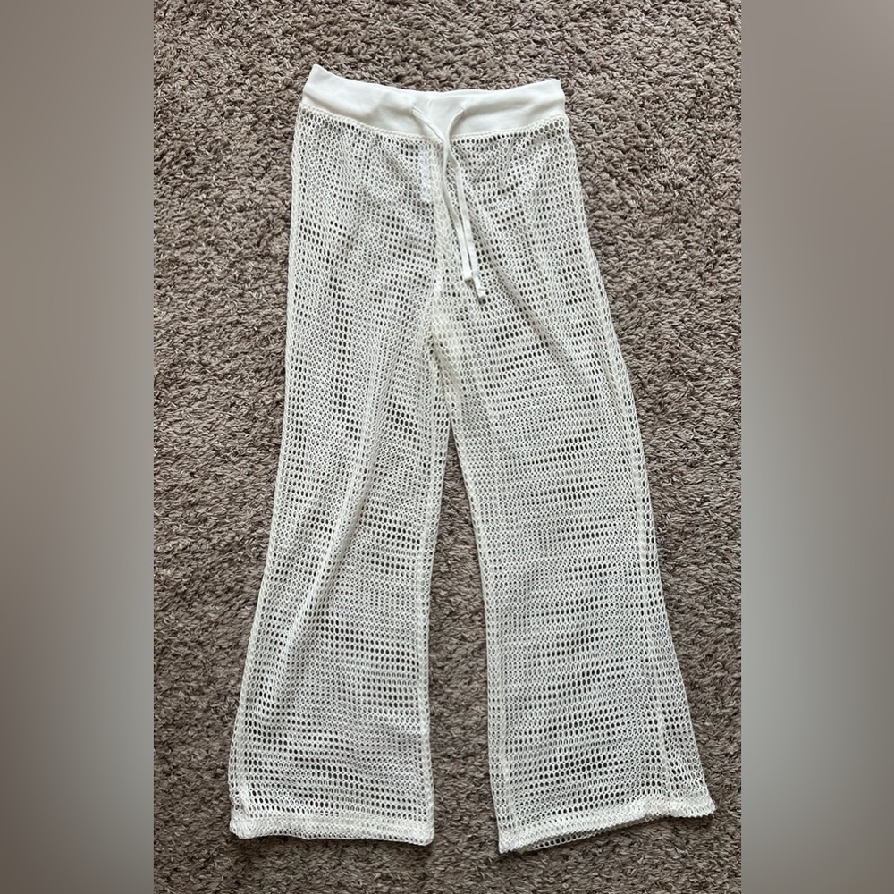 ALDI Serra Ivory Crochet Beach Pants Small